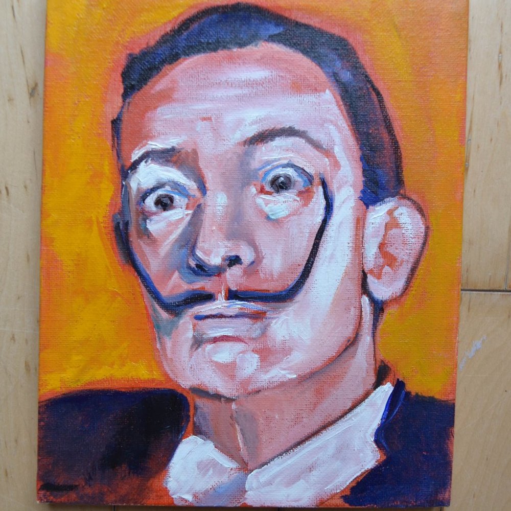 Salvador Dali portrait original oil painting